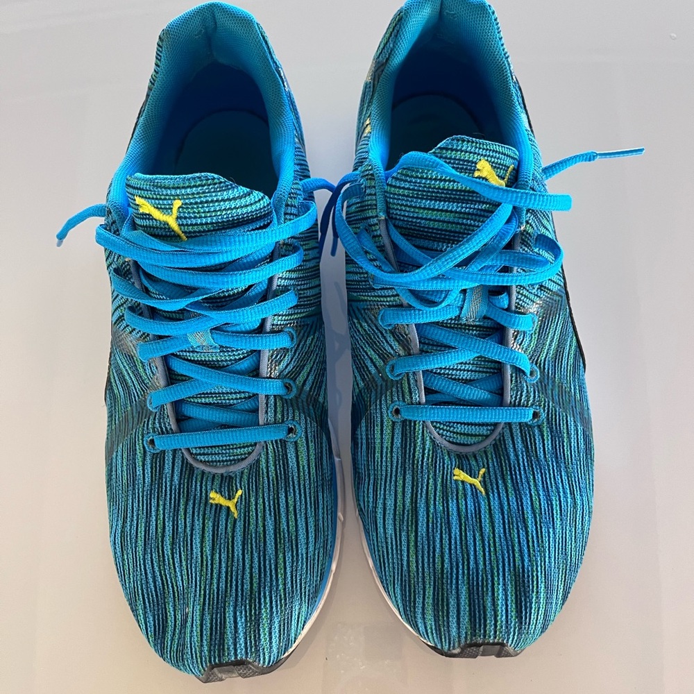 PUMA Ignite Running evoKNIT -Brilliant Blue & Green mixed Heather Knit - sz11